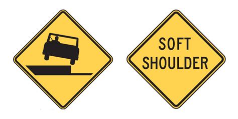 shoulder drop off sign meaning